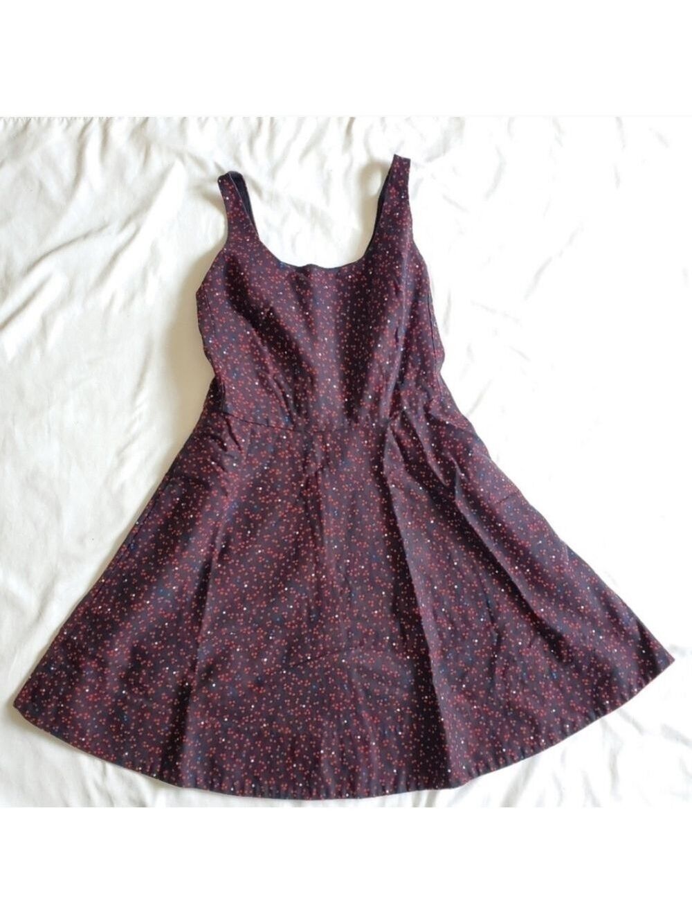 GAP Fit and Flare Sundress Navy Blue Ditsy Floral Size 8
